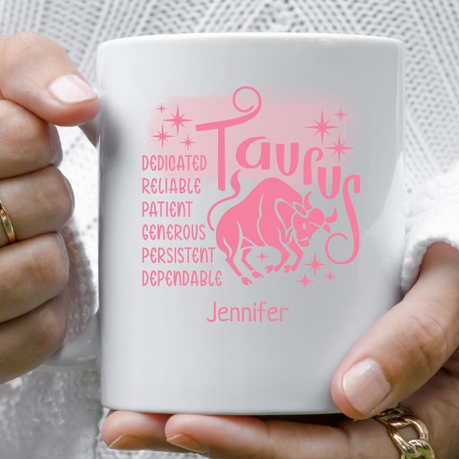 Taurus Zodiac Personalisierte Merkmale Horoskop Kaffeetasse (Von Creator hochgeladen)
