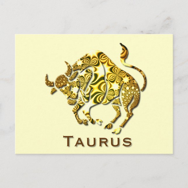 Taurus Zodiac Poscard Postkarte (Vorderseite)