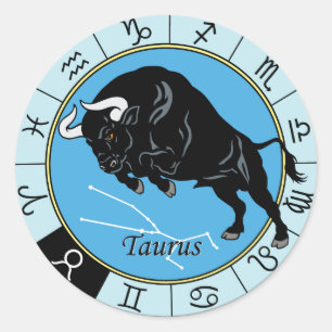 Taurus zodiac runder aufkleber