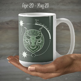 Taurus Zodiac Sign Astrologie Mandala Green Gray Kaffeetasse