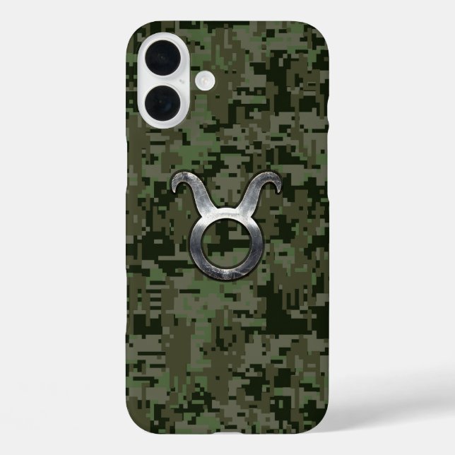 Taurus Zodiac Sign auf der grünen Camouflage Case-Mate iPhone Hülle (Rückseite)