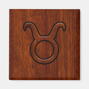 Taurus Zodiac Sign auf Mahogany Style Magnet