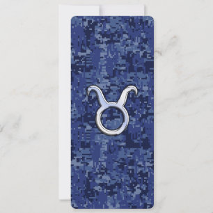 Taurus Zodiac Sign auf Navy Blue Digital Camouflag