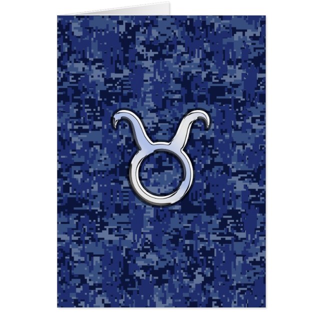 Taurus Zodiac Sign auf Navy Blue Digital Camouflag (Vorne)