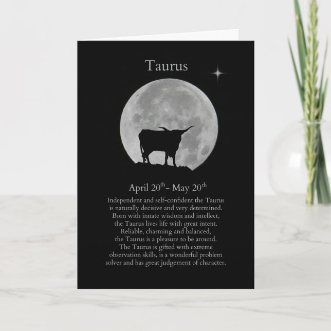 Taurus Zodiac Sign Birthday Card Karte (Vorderseite)