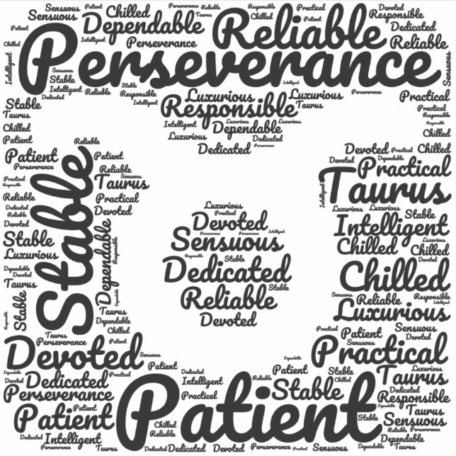 Taurus Zodiac Sign Black Aufkleber (Vorderseite)