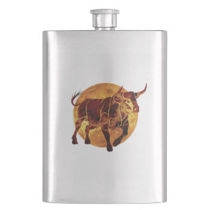 Taurus Zodiac Sign Flachmann