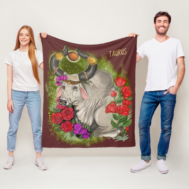 Taurus Zodiac Sign Fleecedecke (Beispiel)