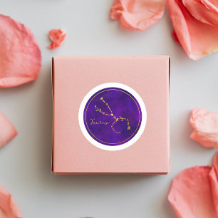 Taurus Zodiac Sign Gold Foil Constellation Runder Aufkleber