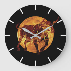 Taurus Zodiac Sign Große Wanduhr