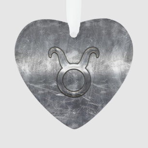 Taurus Zodiac Sign Grunge gestörter Silberstil Ornament