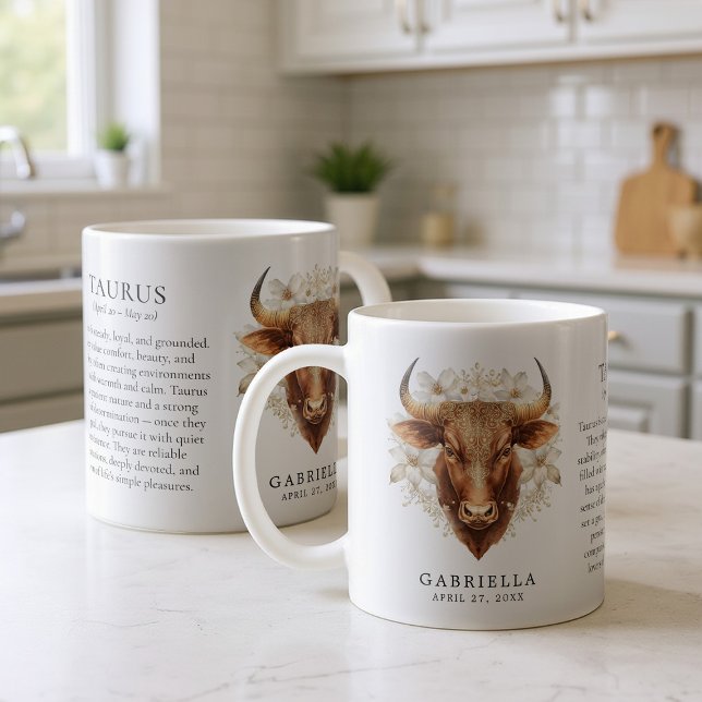 Taurus Zodiac Sign Horoscope Personalized Gift Kaffeetasse (Von Creator hochgeladen)