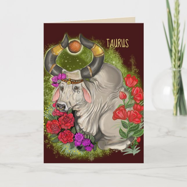 Taurus Zodiac Sign Karte (Vorderseite)