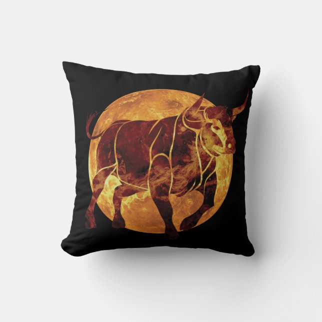 Taurus Zodiac Sign Kissen (Vorderseite)