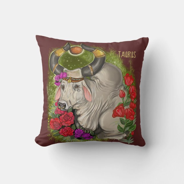 Taurus Zodiac Sign Kissen (Vorderseite)