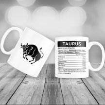 Taurus Zodiac Sign mit Nährwertangaben,