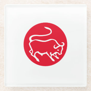 Taurus Zodiac Sign Modernes, Minimalistisches Schl Glasuntersetzer