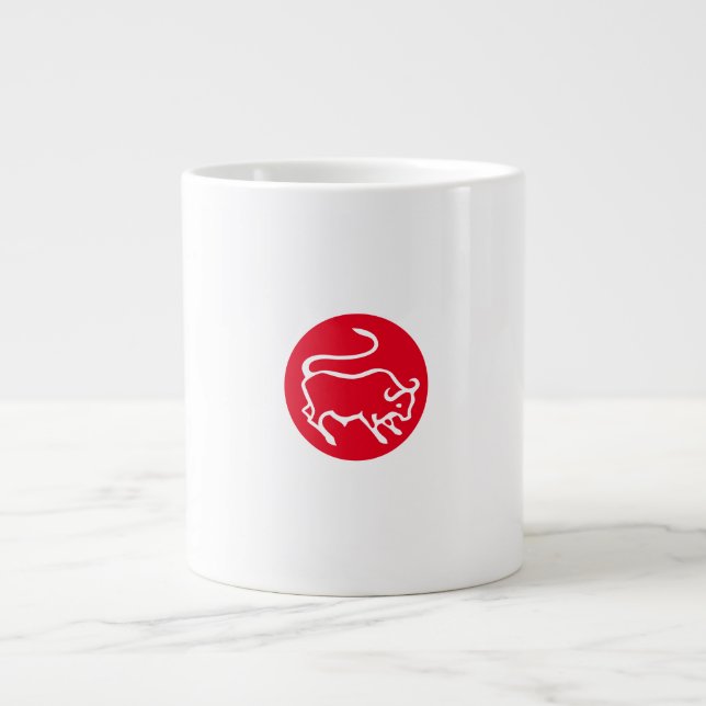 Taurus Zodiac Sign Modernes, Minimalistisches Schl Jumbo-Tasse (Vorderseite)