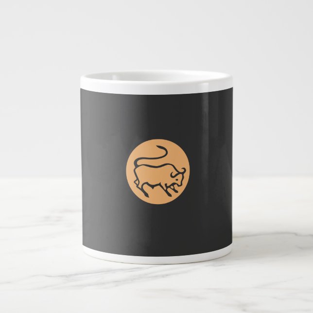 Taurus Zodiac Sign Modernes, Minimalistisches Schl Jumbo-Tasse (Vorderseite)