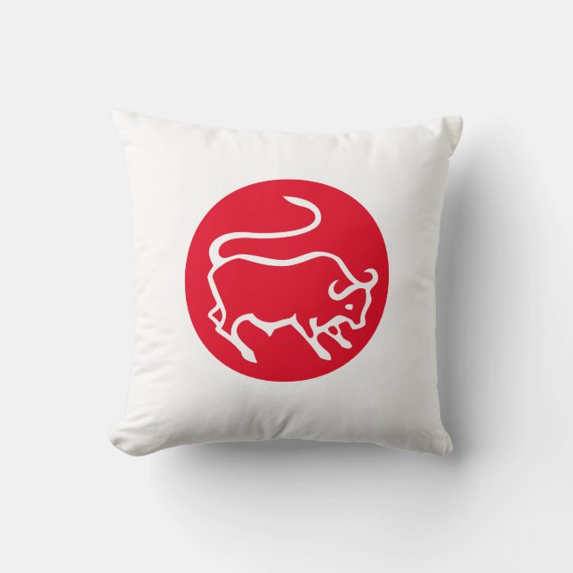Taurus Zodiac Sign Modernes, Minimalistisches Schl Kissen (Vorderseite)