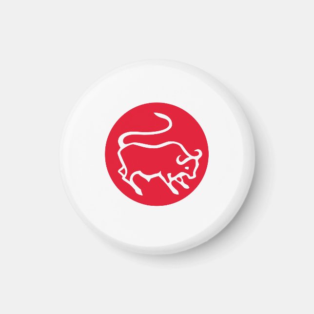 Taurus Zodiac Sign Modernes, Minimalistisches Schl Magnet (Vorne)