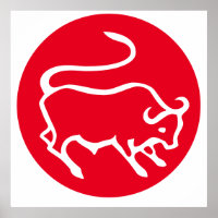 Taurus Zodiac Sign Modernes, Minimalistisches Schl