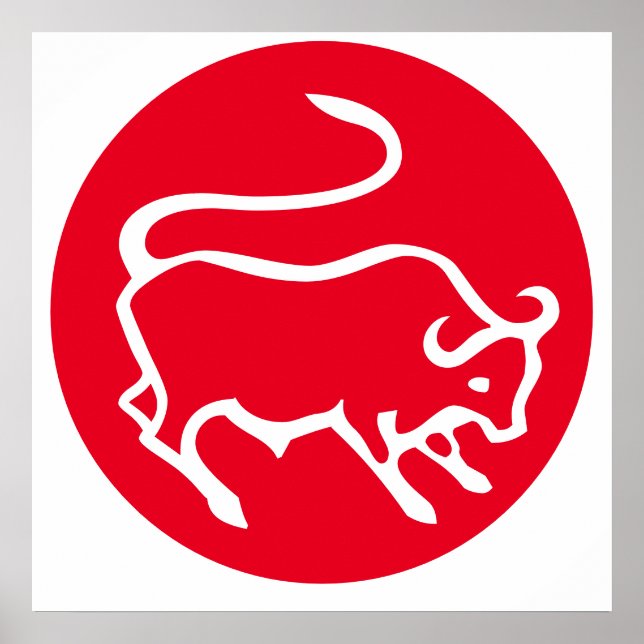 Taurus Zodiac Sign Modernes, Minimalistisches Schl Poster (Vorne)