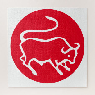 Taurus Zodiac Sign Modernes, Minimalistisches Schl Puzzle