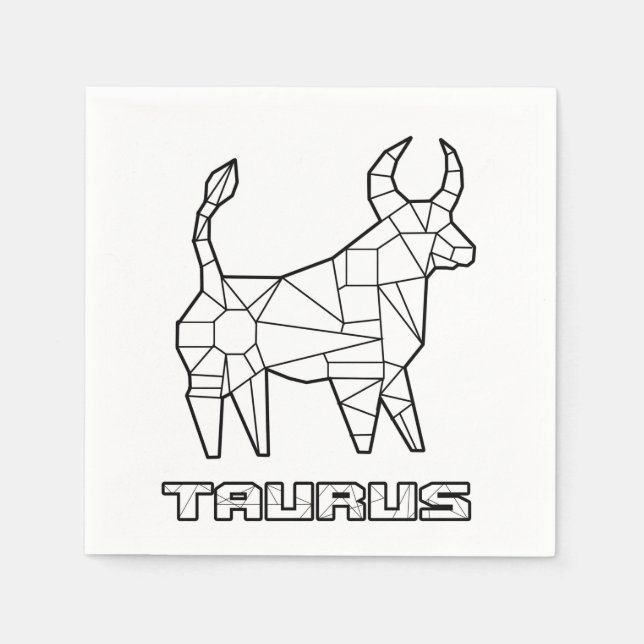 Taurus Zodiac Sign Napkin Serviette (Vorderseite)