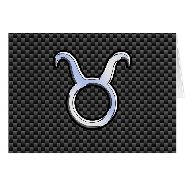 Taurus Zodiac Sign on Black Carbon Fiber Print (Vorderseite (Horizontal))