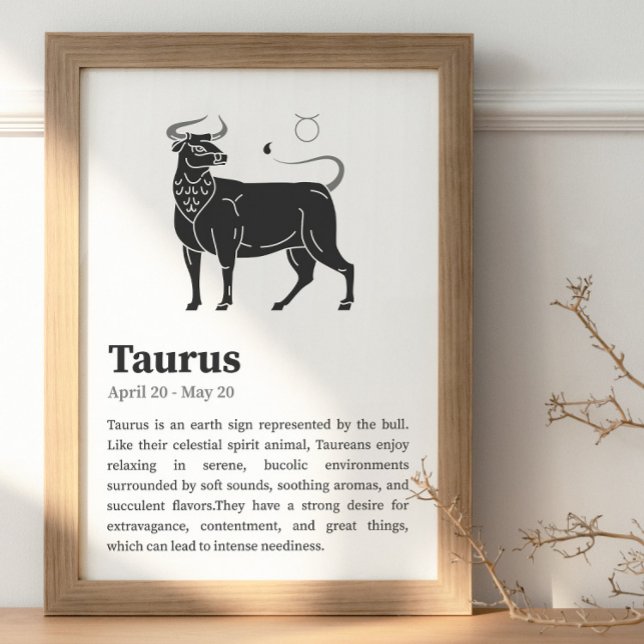 Taurus Zodiac Sign Poster (Taurus Zodiac Sign Wall Poster)
