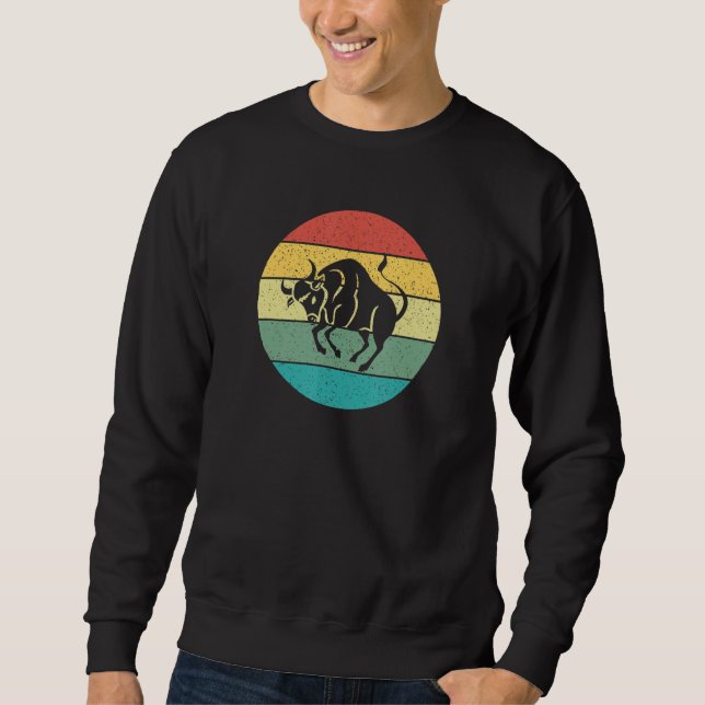 Taurus Zodiac Sign Retro Vintage Sweatshirt (Vorderseite)