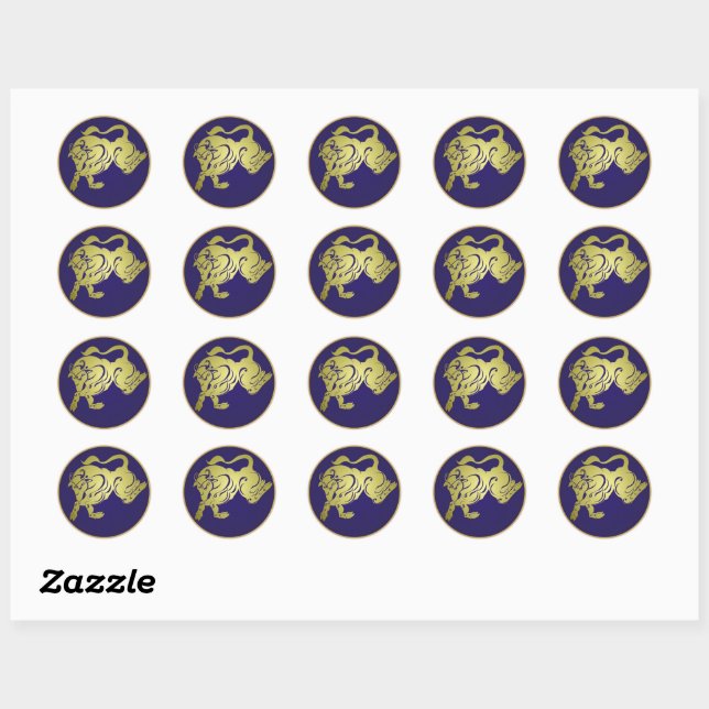Taurus Zodiac Sign Runder Aufkleber (Blatt)