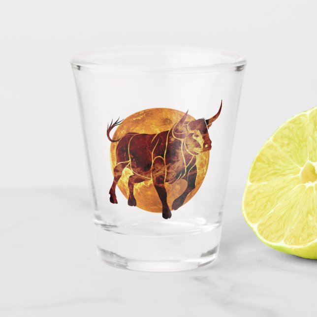 Taurus Zodiac Sign Schnapsglas (Vorderseite)