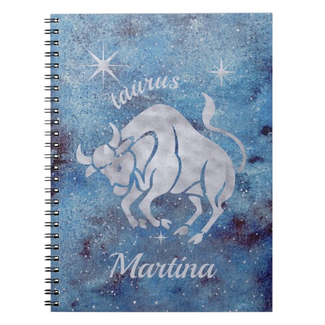 Taurus Zodiac Sign Spiral Notebook Notizblock (Vorderseite)