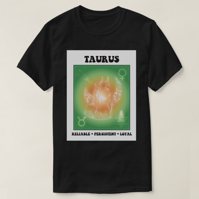 Taurus Zodiac Sign T-Shirt (Design vorne)