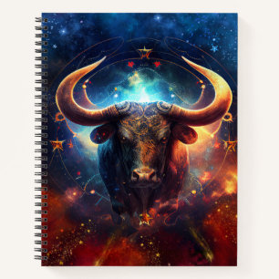 Taurus Zodiac Sign Watercolor Design Notizbuch