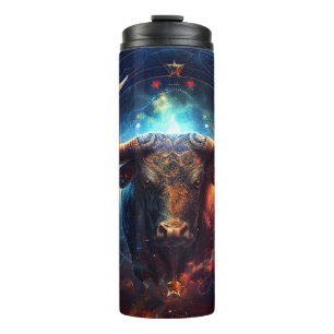 Taurus Zodiac Sign Watercolor Design Thermosbecher
