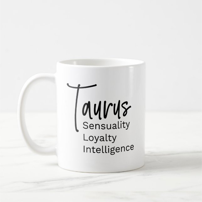 Taurus zodiac signiert positive Eigenschaften Kaffeetasse (Links)