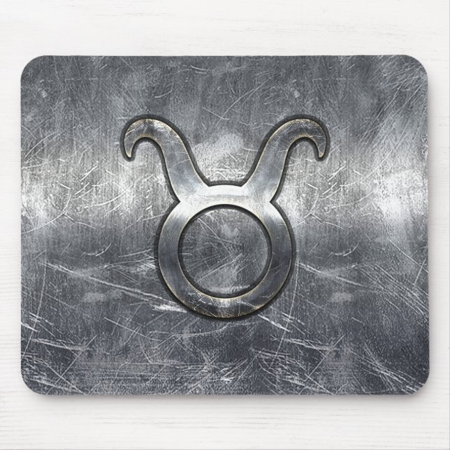 Taurus Zodiac Signing Silver Grunge Not Style Mousepad (Vorne)