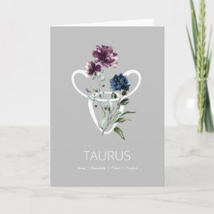 Taurus Zodiac Star Sign Birthday Card Karte