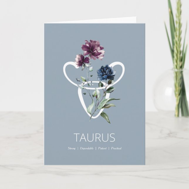 Taurus Zodiac Star Sign Birthday Card Karte (Vorderseite)