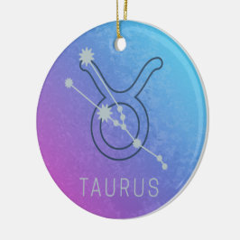 Taurus Zodiac Star Sign Wassercolor Horoskop Keramik Ornament