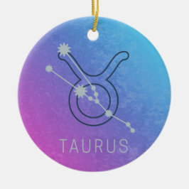 Taurus Zodiac Star Sign Wassercolor Horoskop Keramik Ornament