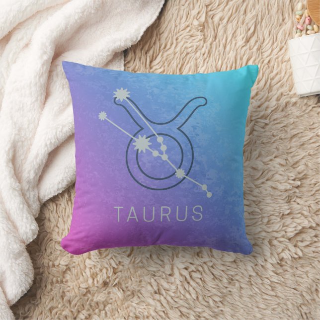 Taurus Zodiac Star Sign Wassercolor Horoskop Kissen (Decke)