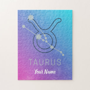 Taurus Zodiac Star Sign Wassercolor Horoskop Puzzle