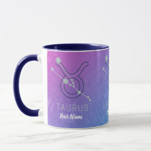 Taurus Zodiac Star Sign Wassercolor Horoskop Tasse