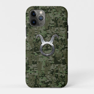 Taurus Zodiac Symbol auf grüner Camouflage Case-Mate iPhone Hülle