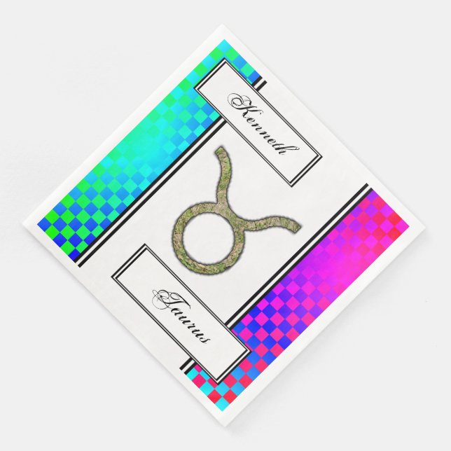 Taurus Zodiac Symbol Element von Kenneth Yoncich Serviette (Ecke)