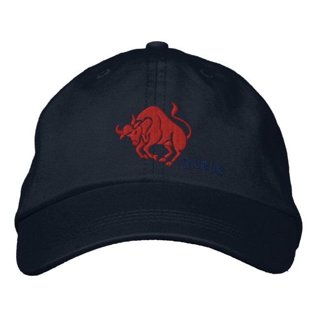 Taurus Zodiac Symbol Embroidery Bestickte Baseballkappe (Vorderseite)